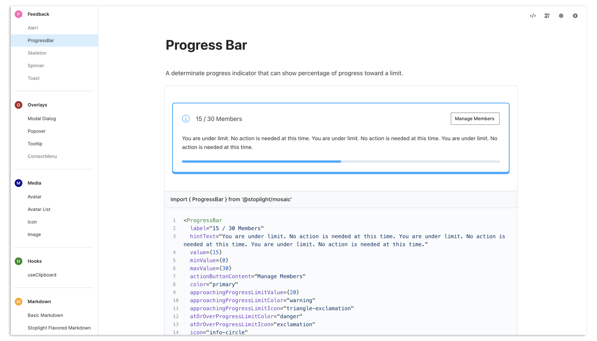 Showing Limits in Platform: A New Design System Component